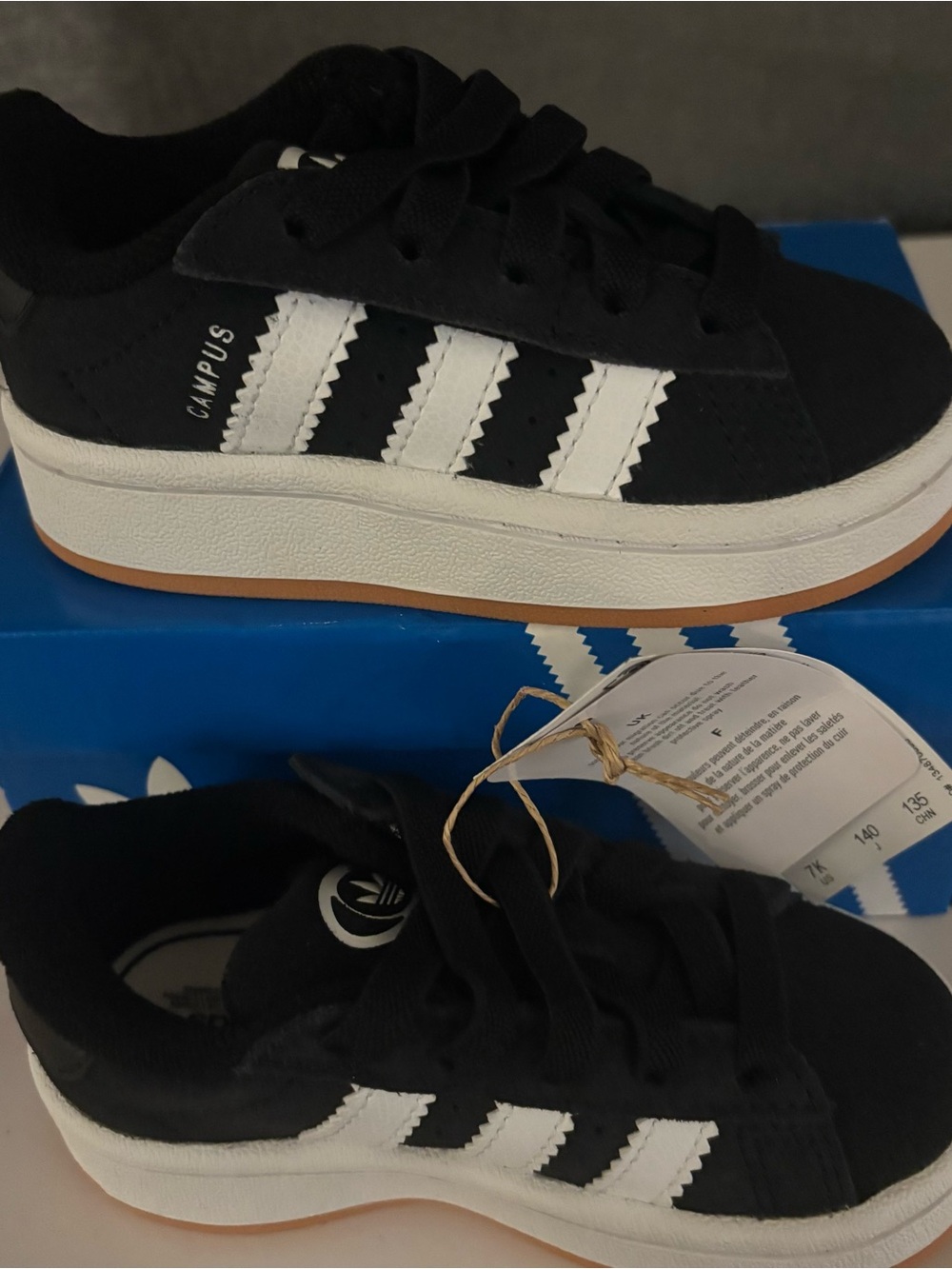 adidas Kids Black and White Campus Sneakers New!!